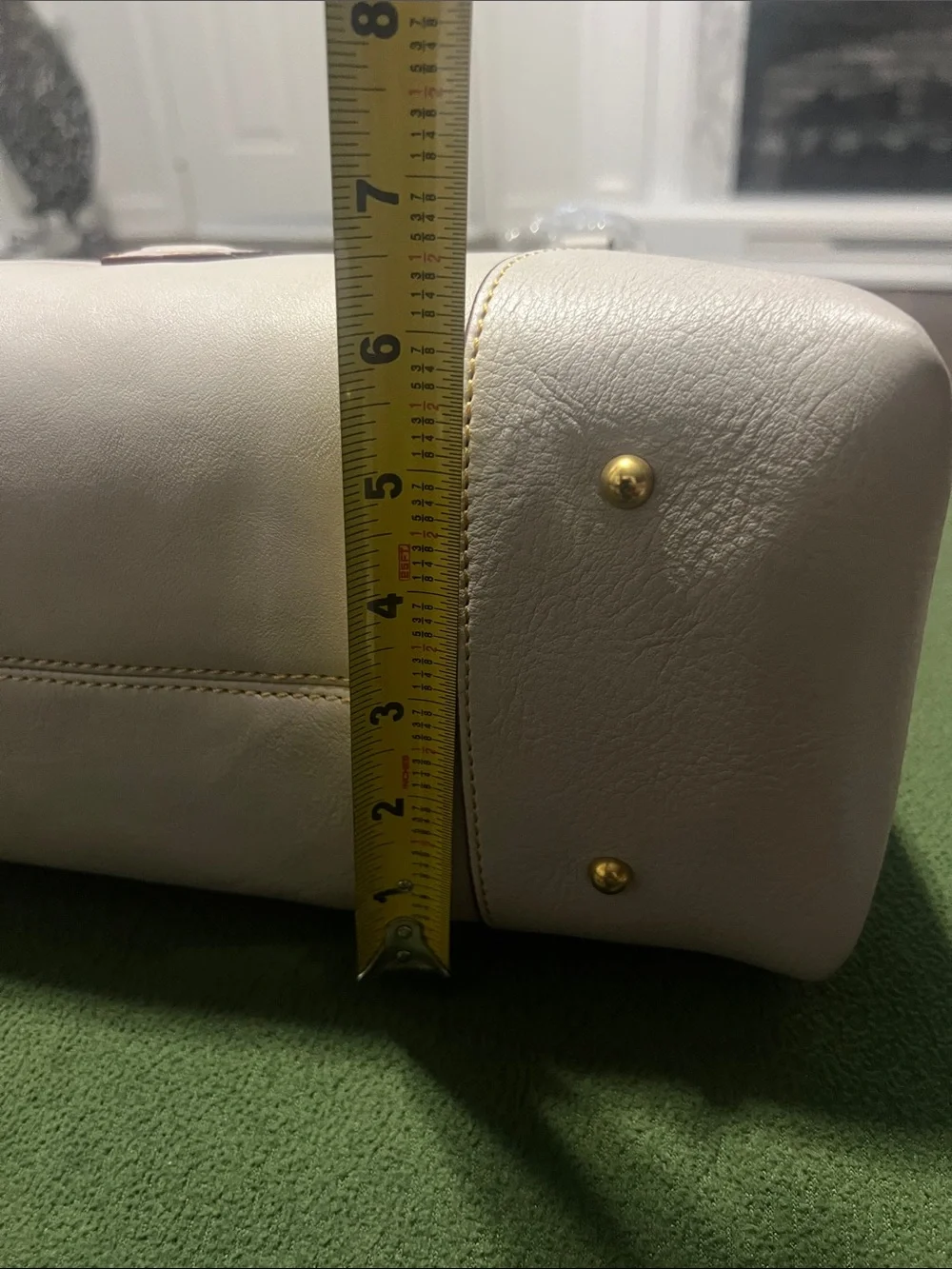 Dooney & Bourke Cream Leather Satchel with Gold Hardware